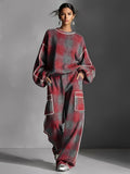Graphic Comfort Set in Red and Grey Stripes – Casual Wear, Loungewear