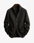 Tailored Knit Cardigan in Dark Grey – Casual Wear, Layering Essentials