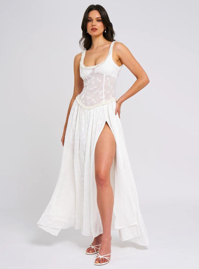 Floral Maxi Dress Women UK – Ruched Detail Evening Gown, Wedding Guest Cocktail