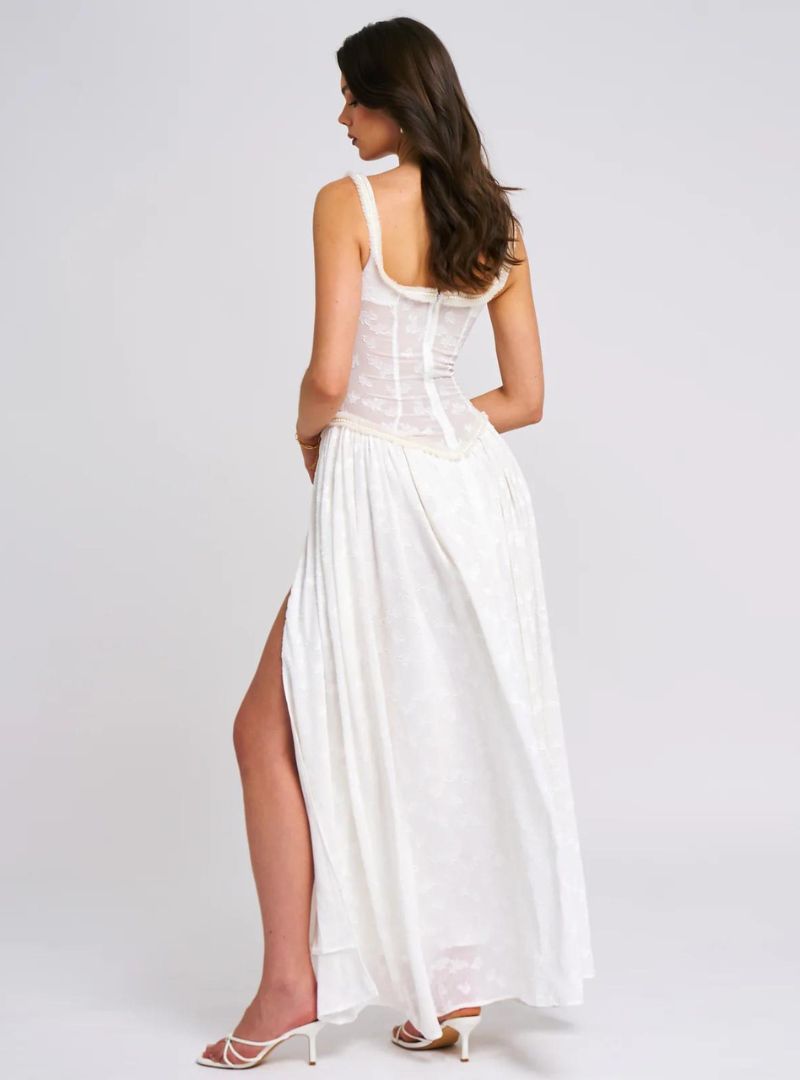 Floral Ruched Maxi Dress – Occasion Gown for Weddings & Events