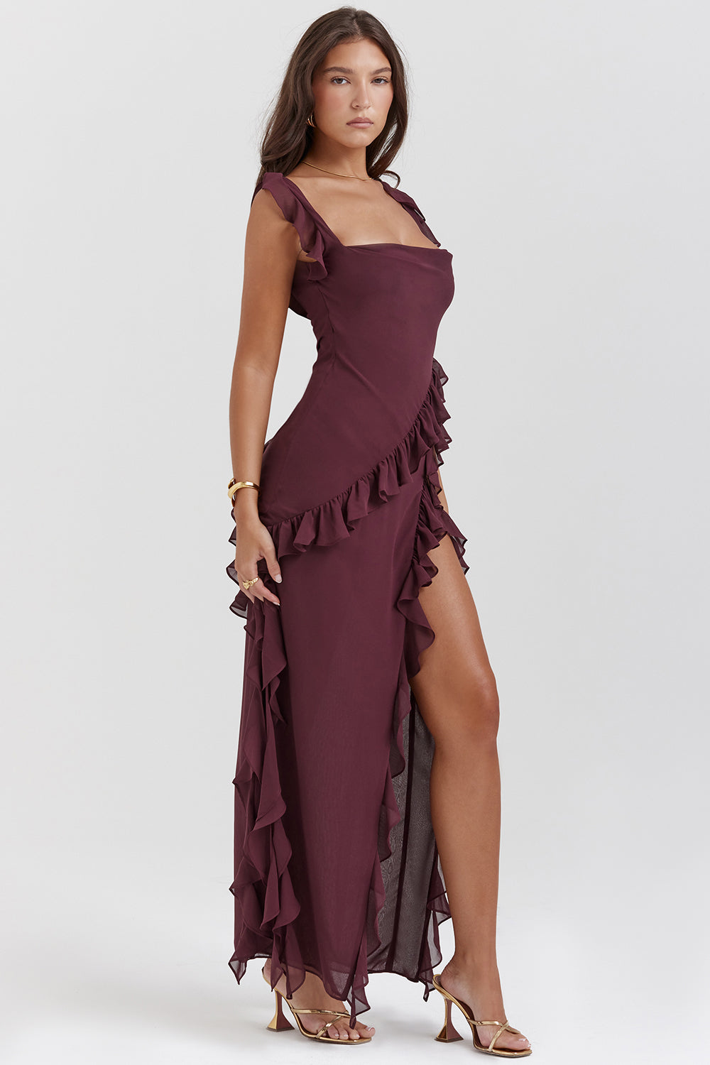 Square-Neck Maxi Dress – Square Neck, Occasion Gown for Weddings & Events