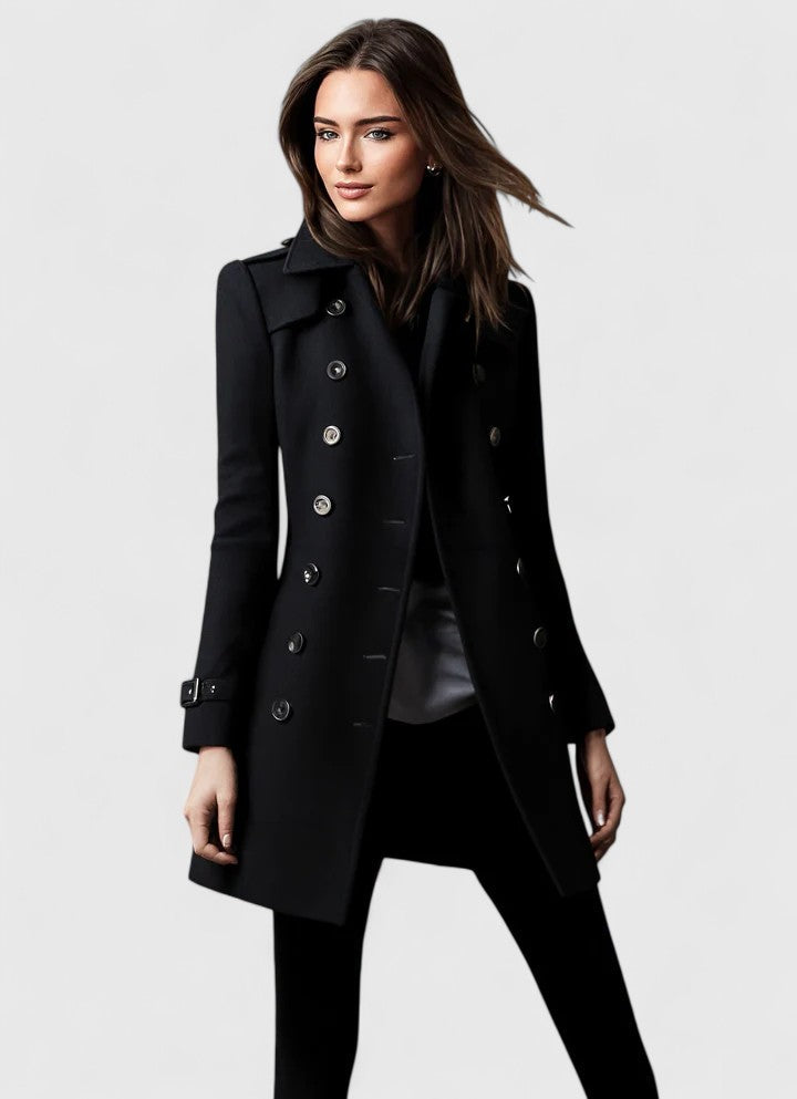 Elegant Coat with Button Detail – Smart Casual, Evening Wear