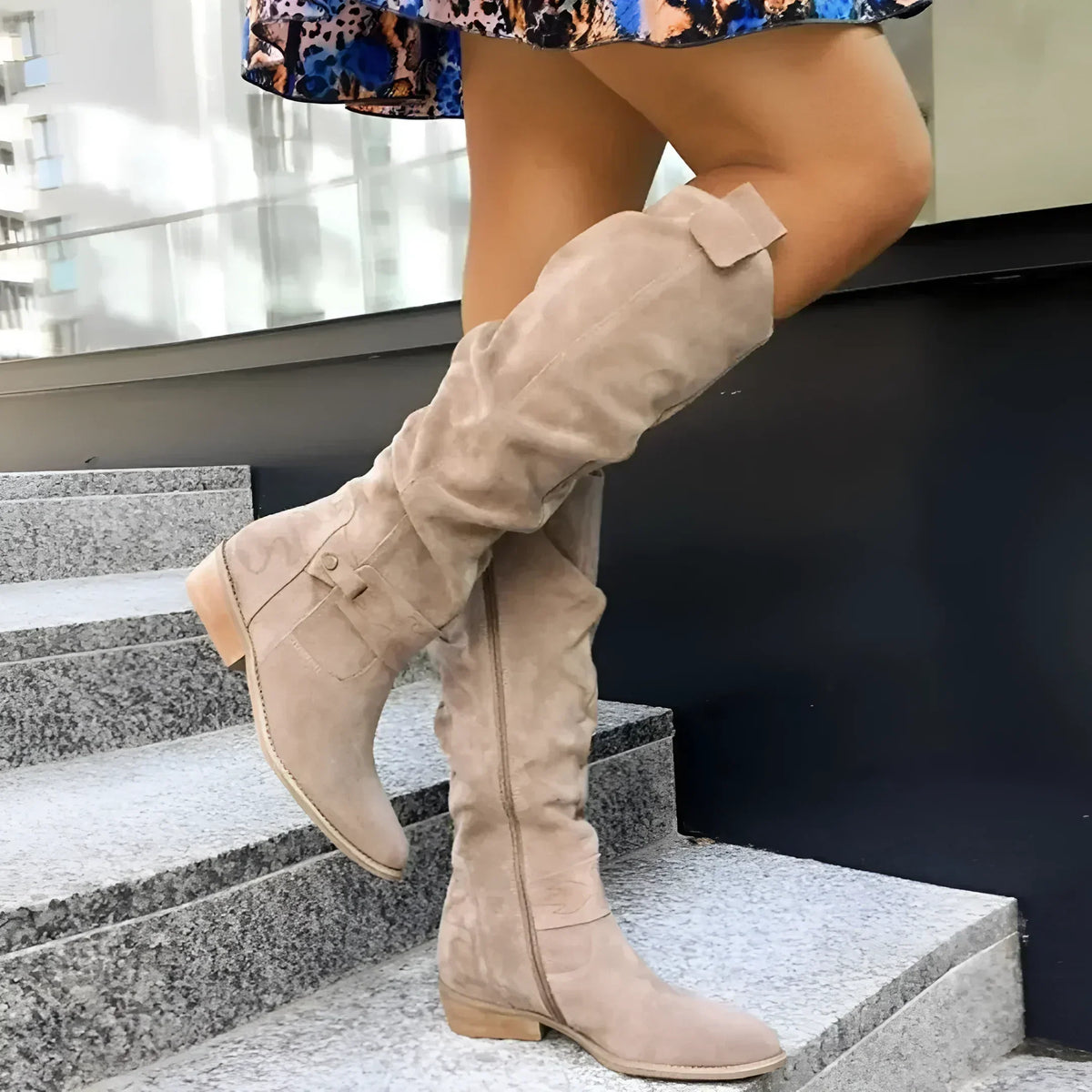 Elegant High Boots in Black Suede – Casual Wear, Everyday Comfort