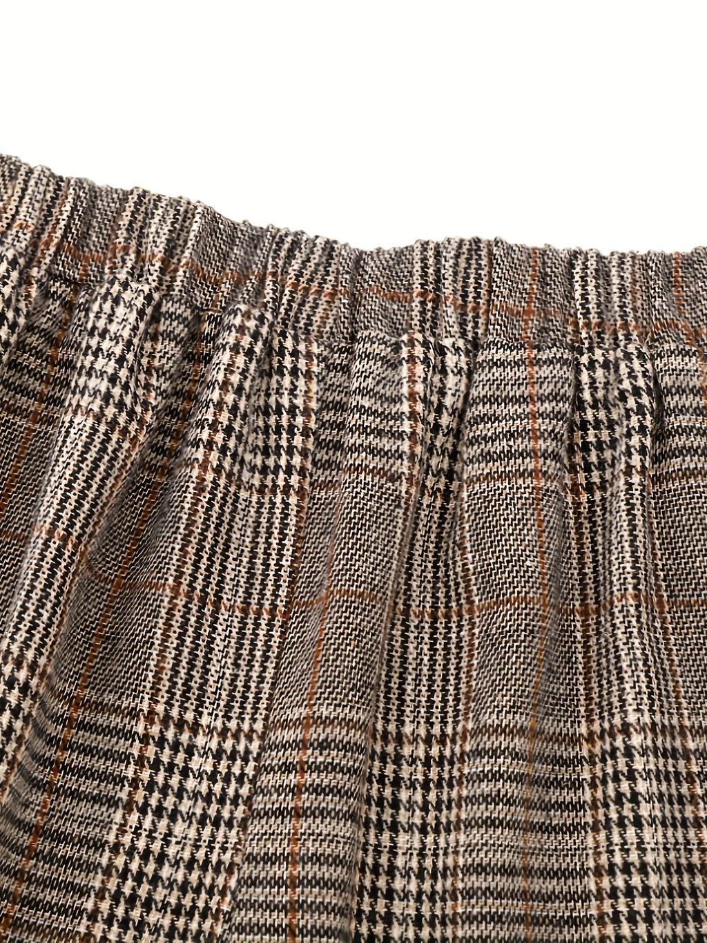 Wide-Leg Plaid Trousers for Women | Comfortable Cotton Blend Casual Pants