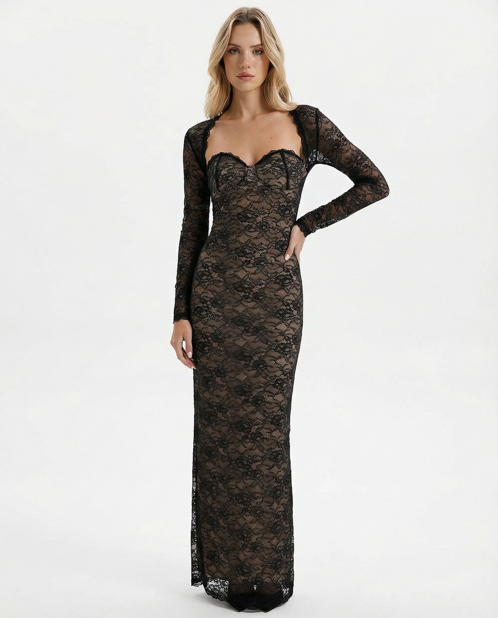 Lace Floral Maxi Dress – Occasion Gown for Weddings & Events