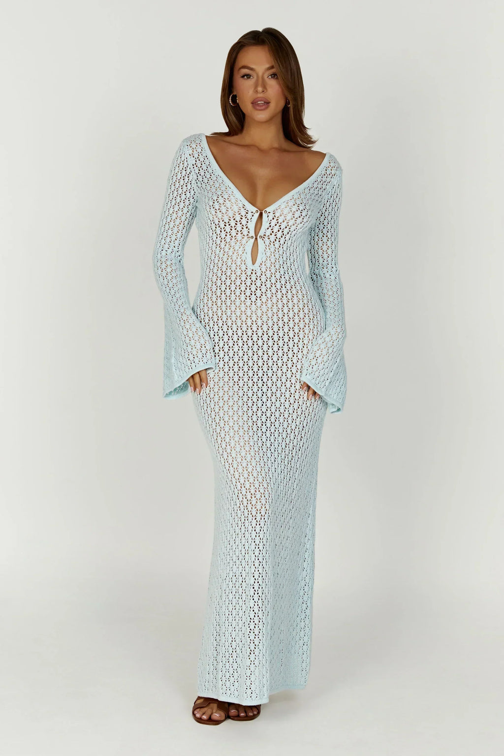 Viscose Maxi Dress – Long Sleeve, Occasion Gown for Weddings & Events