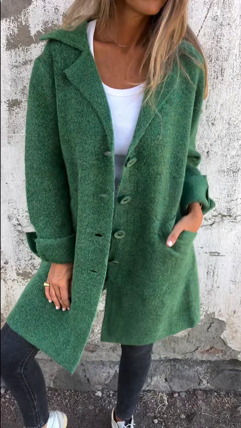 Jacket with Buttons in Soft Fabric – Office, Casual Wear