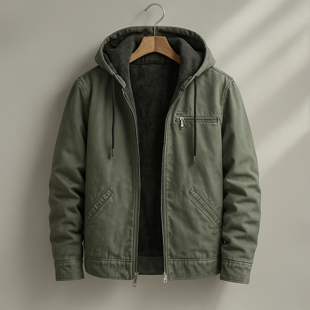 Lined Jacket in Brown and Green – Casual Wear, Outdoor Activities