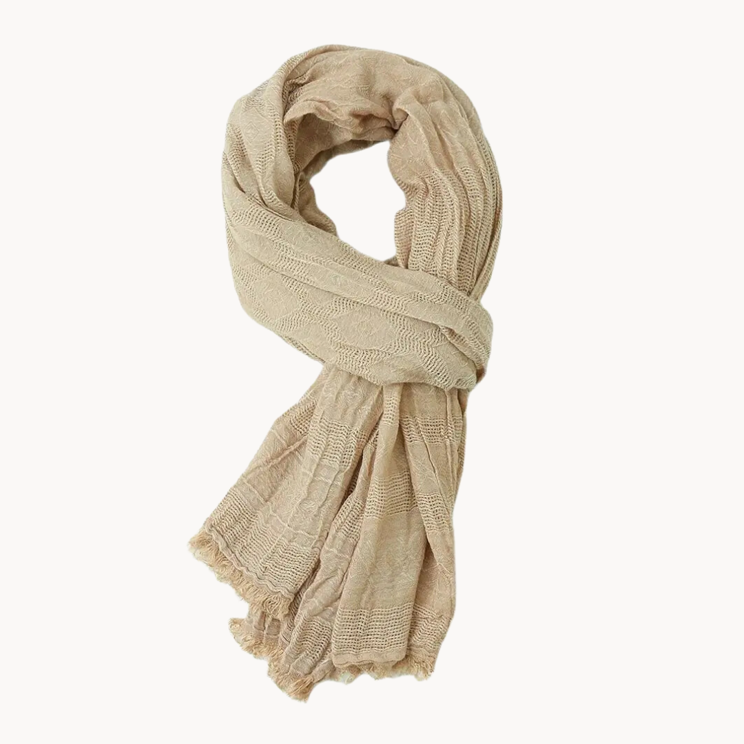 Cotton Linen Scarf in Grey – Lightweight, Versatile, Casual Wear, Gift