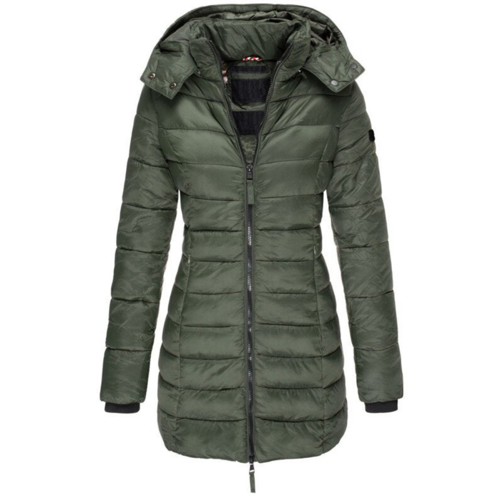 Comfortable Hooded Down Jacket with Zip – Outdoor, Casual Wear
