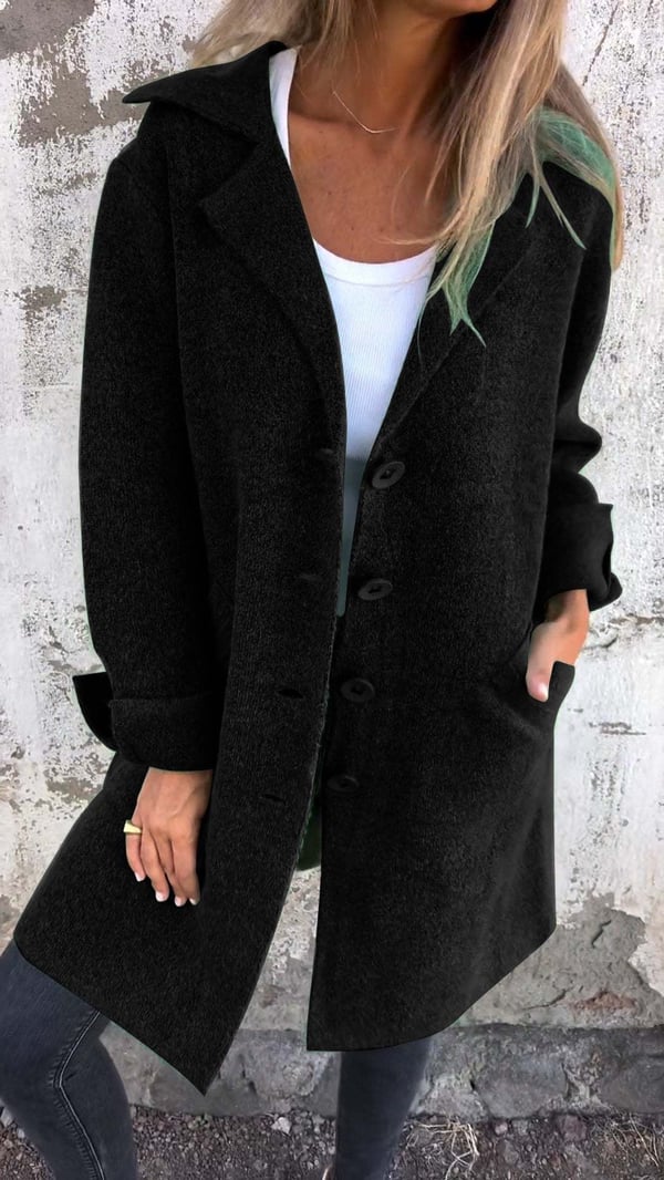 Jacket with Buttons in Soft Fabric – Office, Casual Wear
