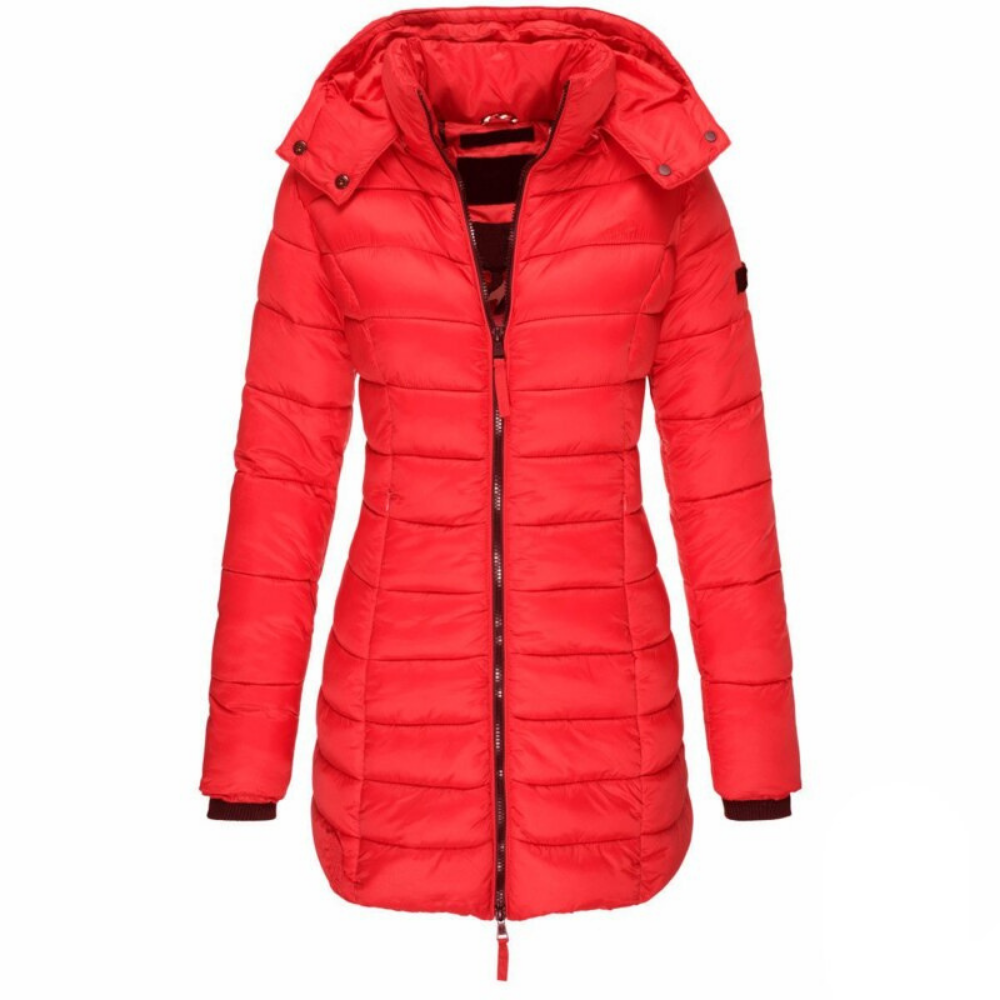 Comfortable Hooded Down Jacket with Zip – Outdoor, Casual Wear