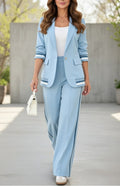 Tailored Co-Ord Set in Blue & Black – Office, Casual Wear