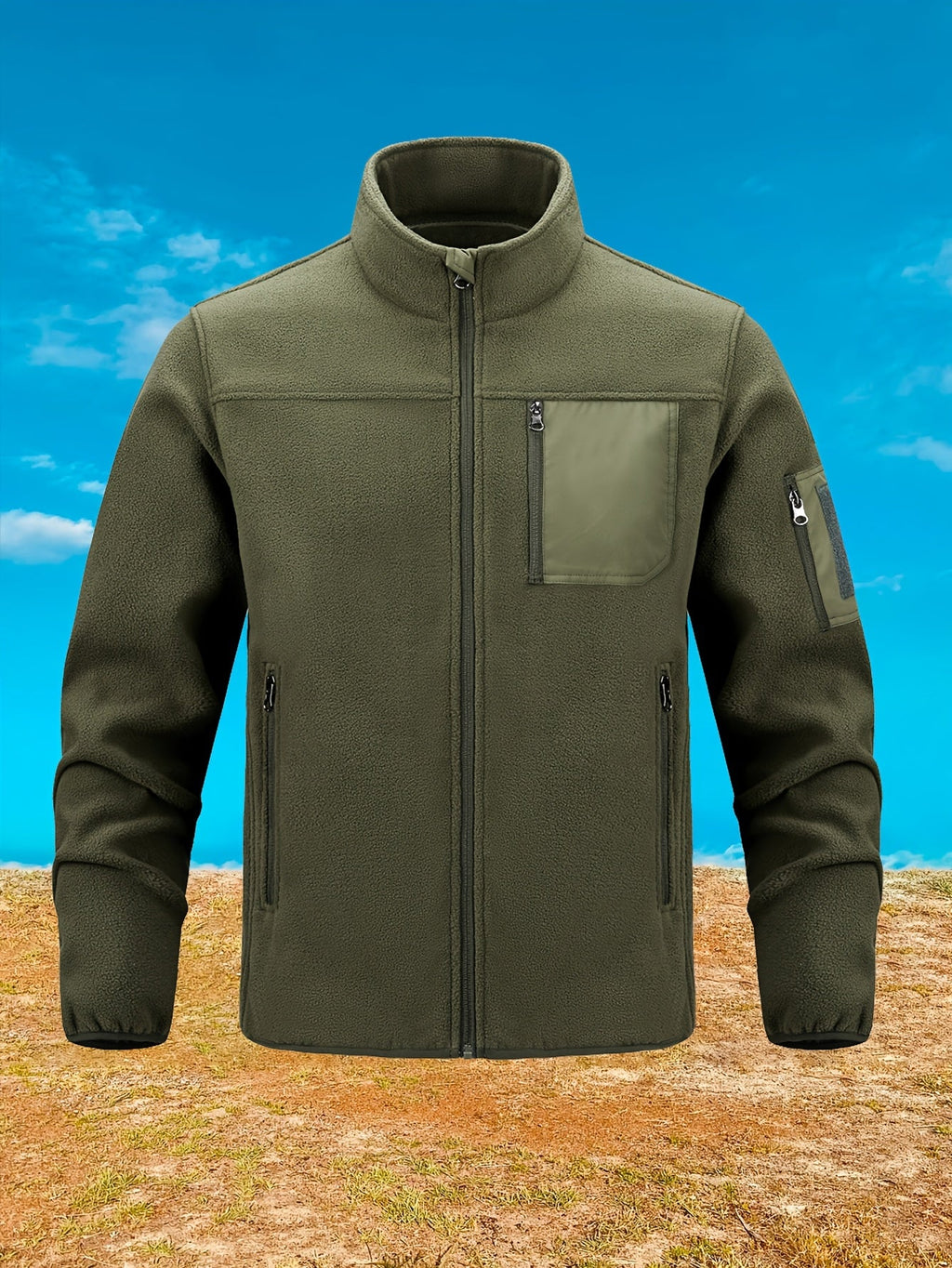 Rugged Full-Zip Outdoor Jacket – Cosy, Durable, Ideal for Camping, Hiking