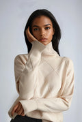 Turtleneck Jumper with Diamond Motif – Casual Wear, Office Style