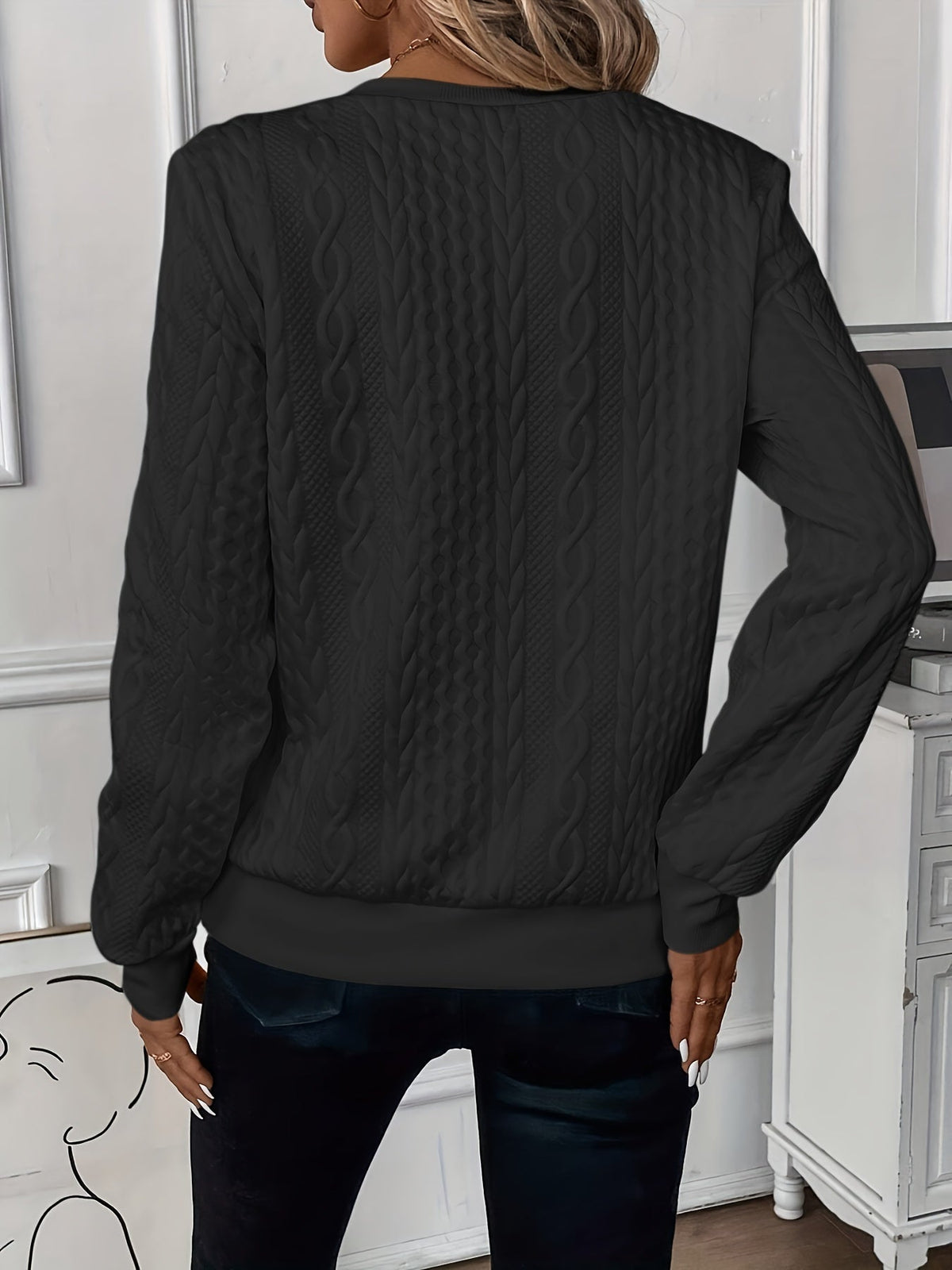 White Cable Knit Jumper – Casual Wear, Everyday Style
