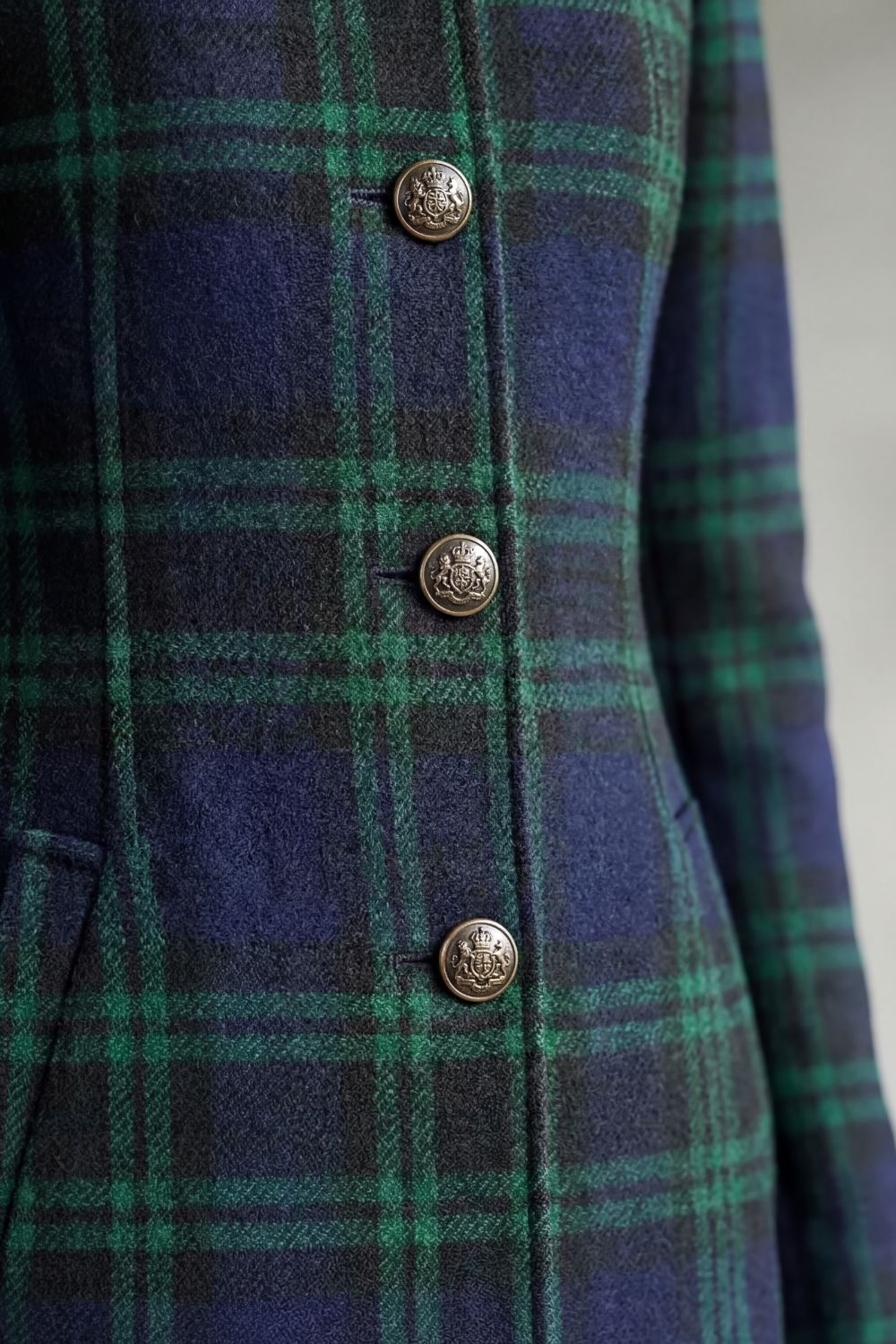 Women's Wool Blend Highland Check Coat – Stylish Layering, Cold Weather