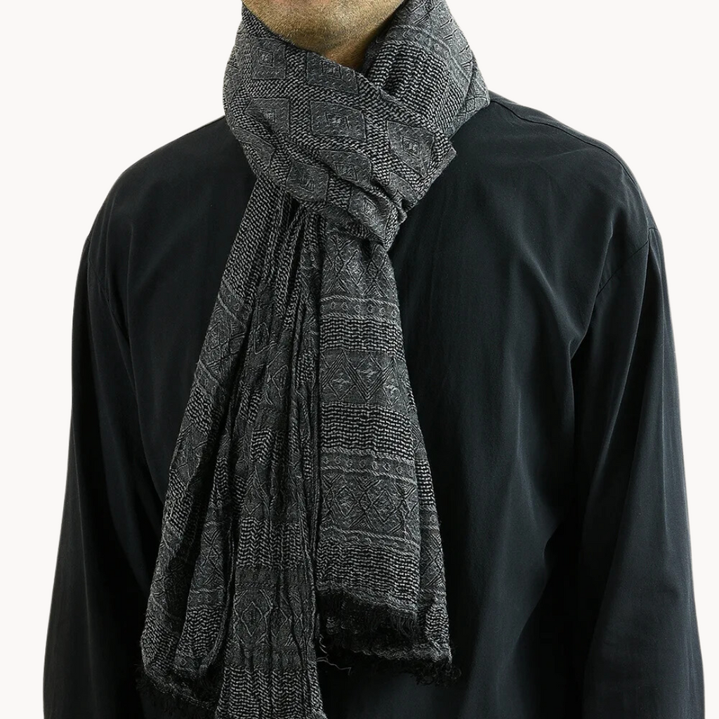 Cotton Linen Scarf in Grey – Lightweight, Versatile, Casual Wear, Gift
