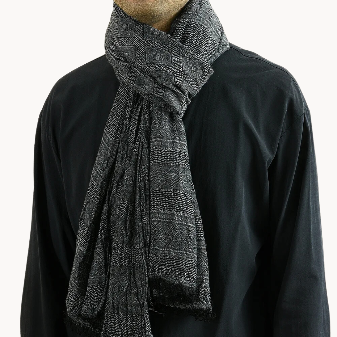 Cotton Linen Scarf in Grey – Lightweight, Versatile, Casual Wear, Gift