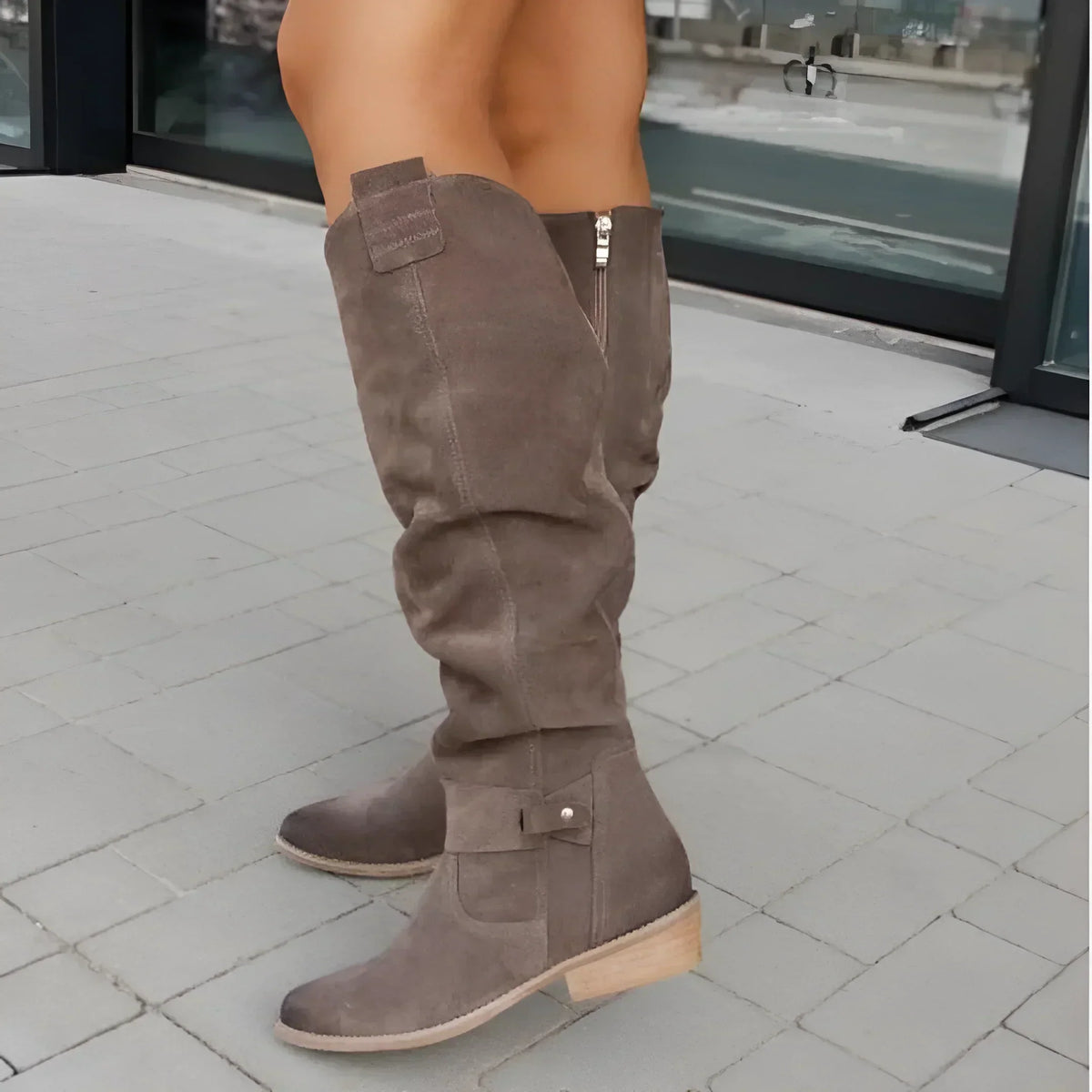 Elegant High Boots in Black Suede – Casual Wear, Everyday Comfort
