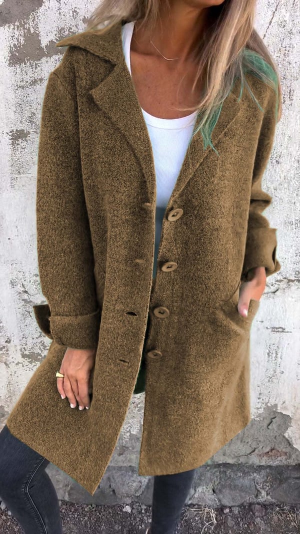 Jacket with Buttons in Soft Fabric – Office, Casual Wear