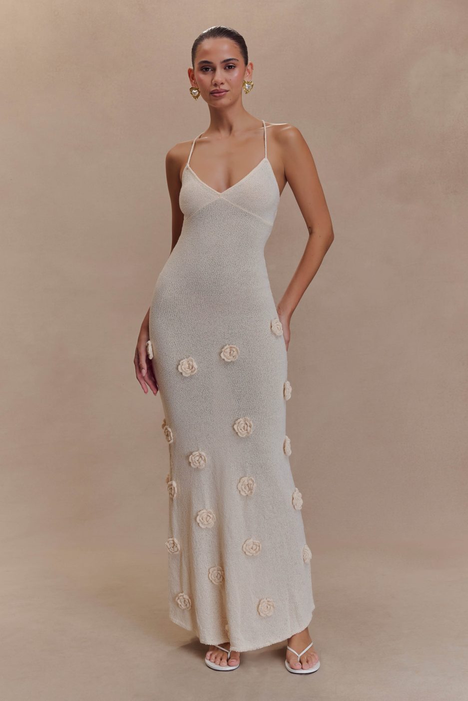 Viscose Floral V-Neck Maxi Dress – Occasion Gown for Weddings & Events