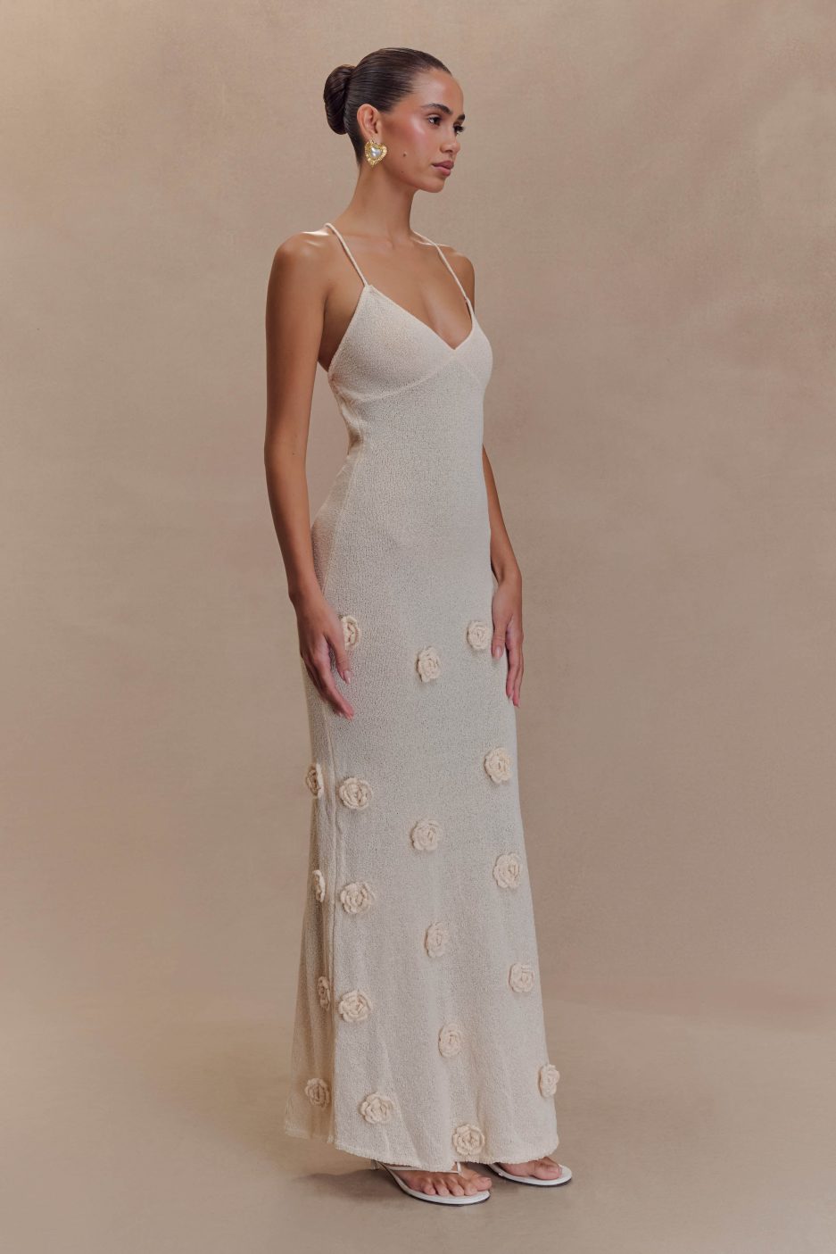 Viscose Floral V-Neck Maxi Dress – Occasion Gown for Weddings & Events