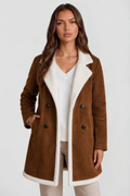 Longline Shearling Coat in Suede – Stylish Layering, Winter Warmth