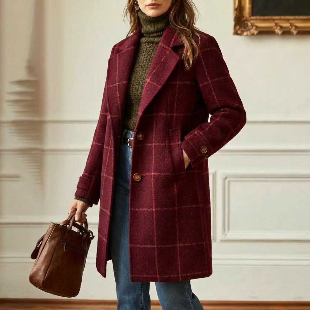 Wool Check Coat – Warm Layering, Stylish Everyday Wear
