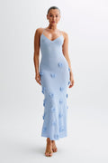Viscose Floral V-Neck Maxi Dress – Occasion Gown for Weddings & Events