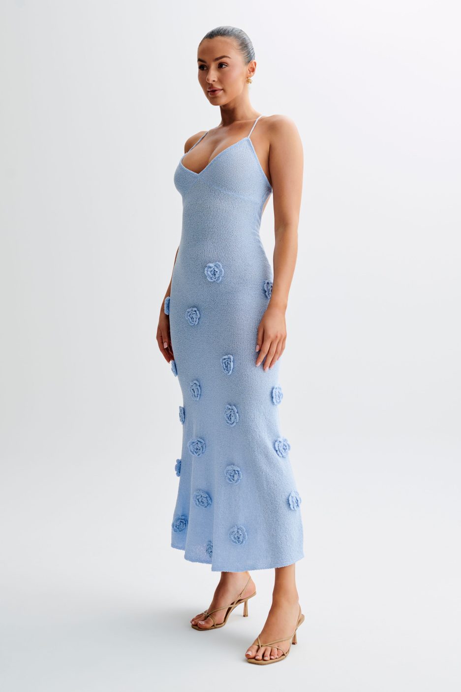 Viscose Floral V-Neck Maxi Dress – Occasion Gown for Weddings & Events