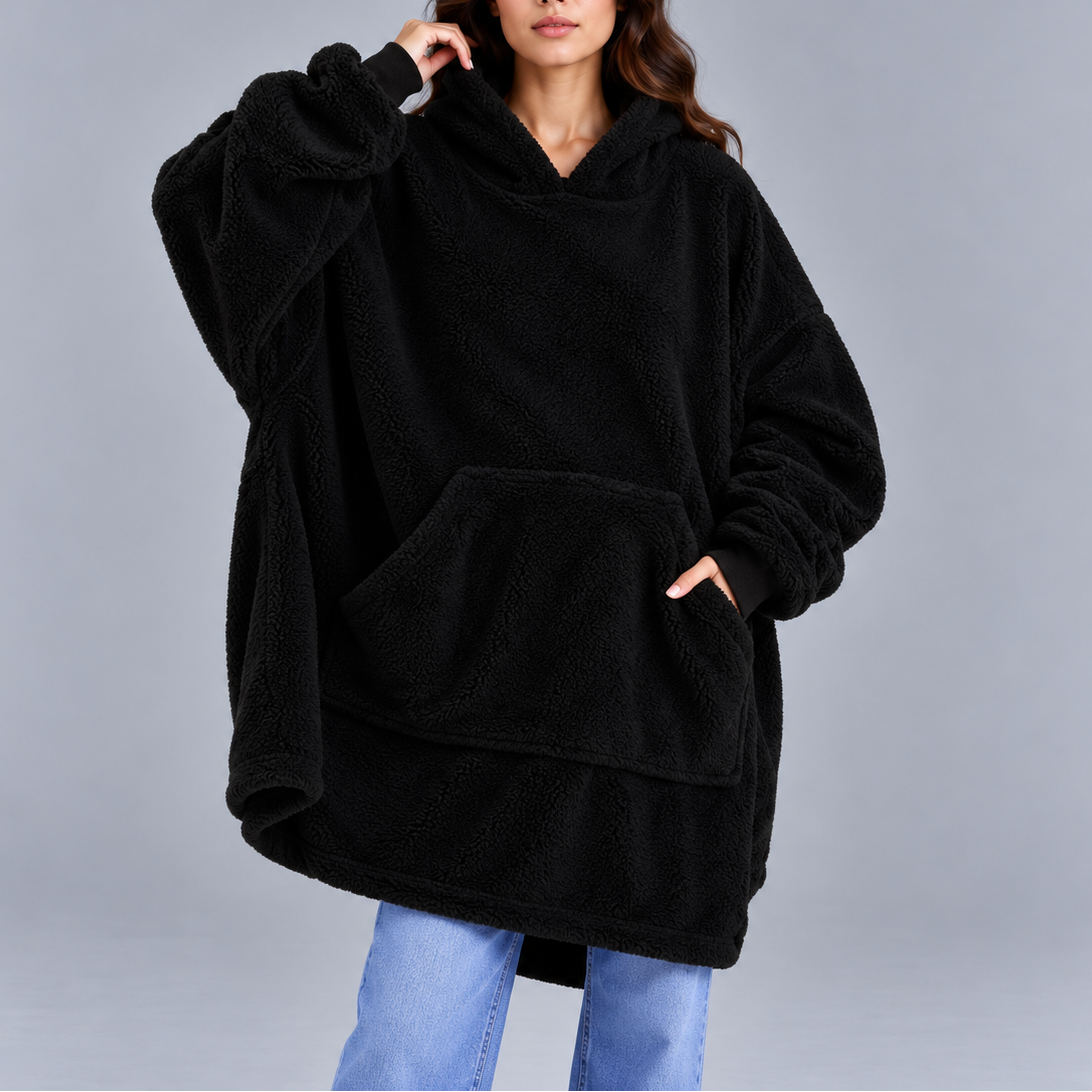 Women's Oversized Fleece Hoodie – Ultra Warm Sherpa Material, Cosy Blanket Sweatshirt – Home, Outdoor