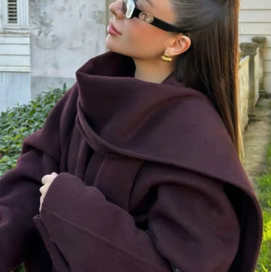 Bordeaux Wrap Coat – Stylish Women's Outerwear, Perfect for Everyday Wear, Casual Outings