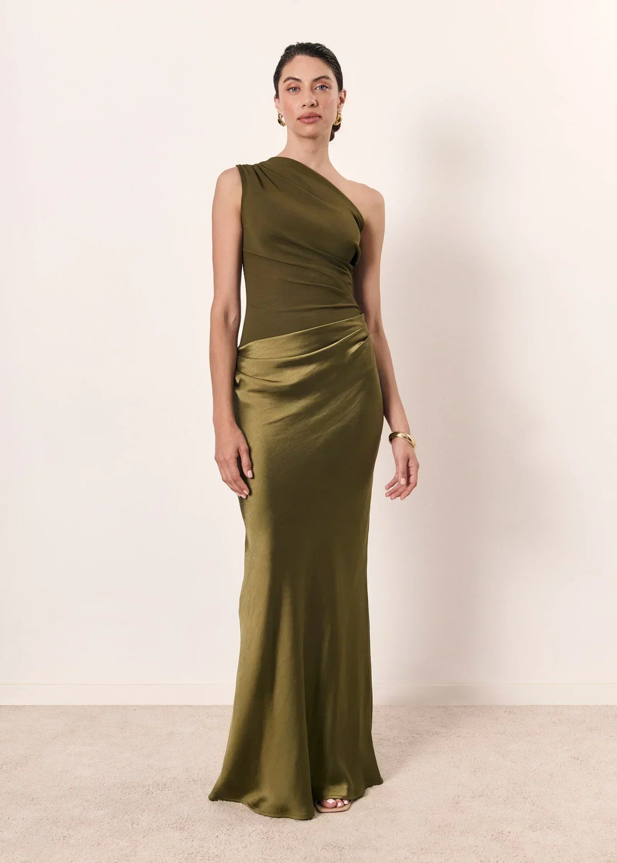 Satin Asymmetrical Maxi Dress Women UK – Elegant Evening Gown, Wedding Guest Cocktail