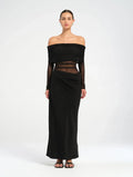 Viscose Off-Shoulder Maxi Dress – Occasion Gown for Weddings & Events