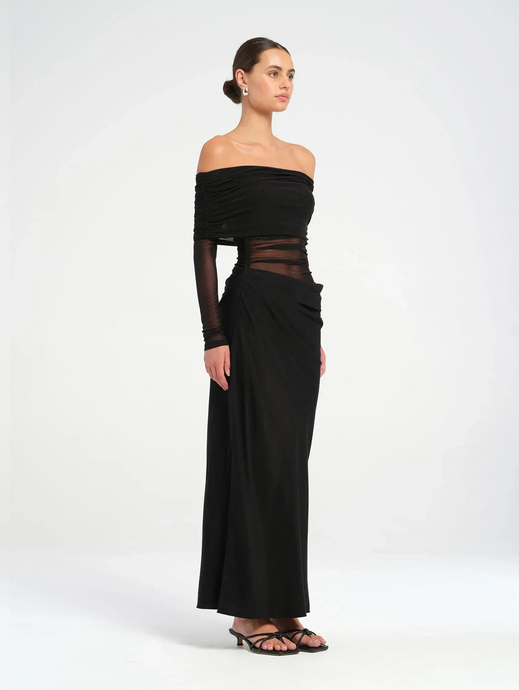 Viscose Off-Shoulder Maxi Dress – Occasion Gown for Weddings & Events
