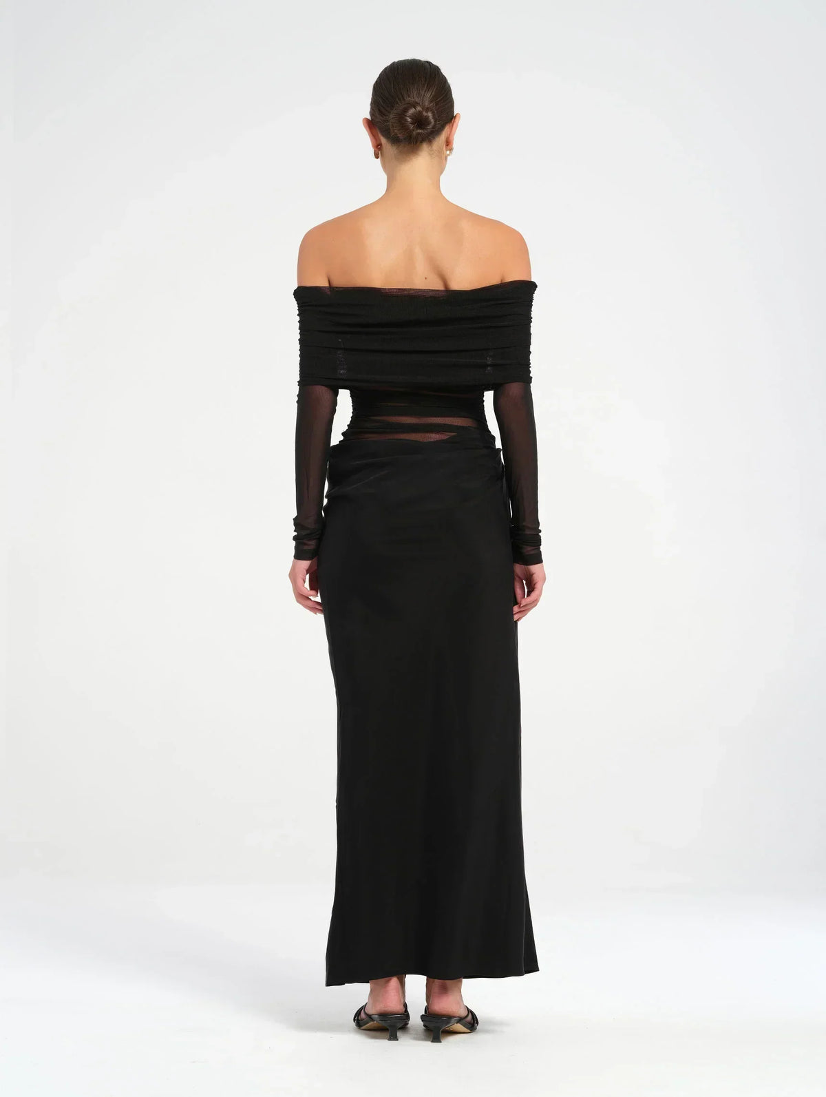 Viscose Off-Shoulder Maxi Dress – Occasion Gown for Weddings & Events