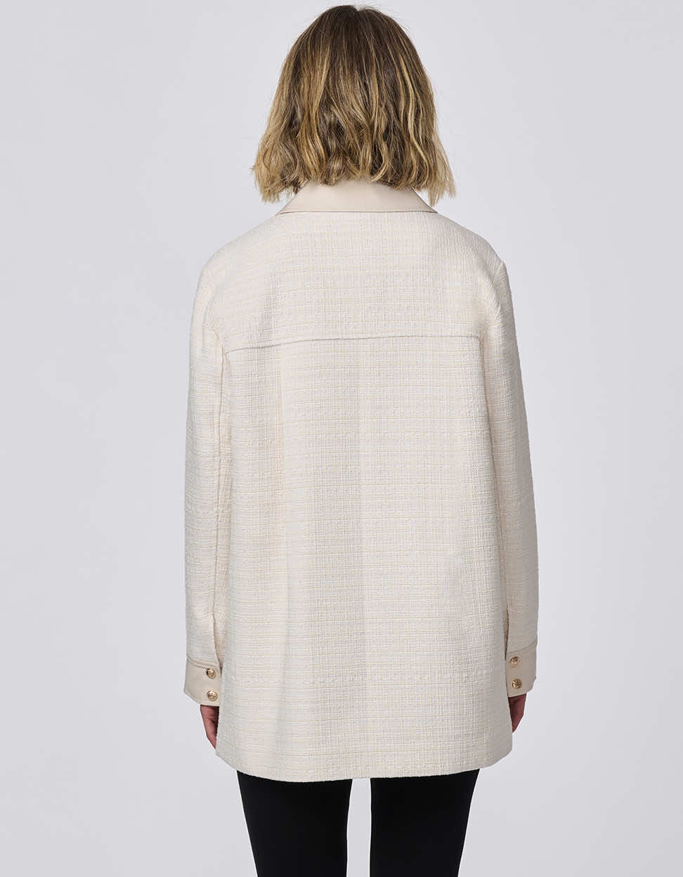Tweed Shacket in Cream – Casual Layering, Stylish Outerwear