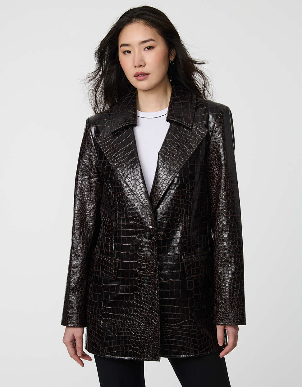 Croc Embossed Blazer – Office, Evening Wear