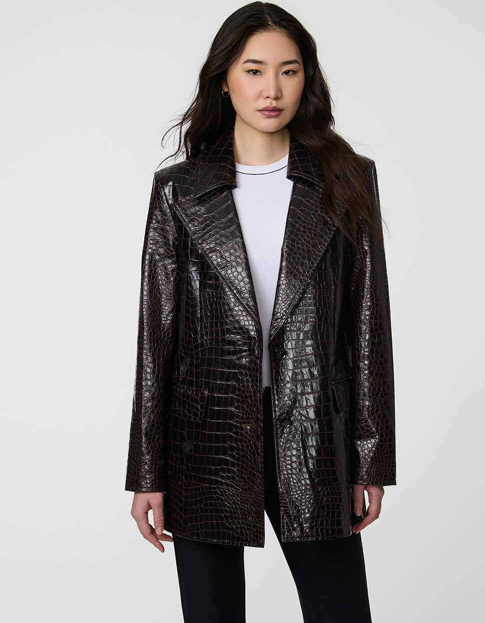 Croc Embossed Blazer – Office, Evening Wear