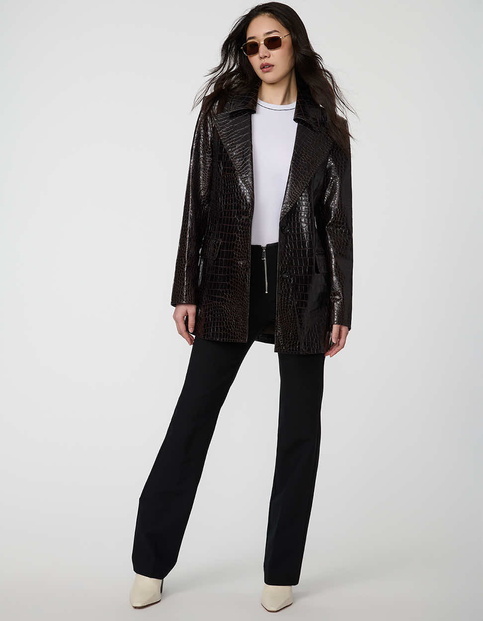 Croc Embossed Blazer – Office, Evening Wear