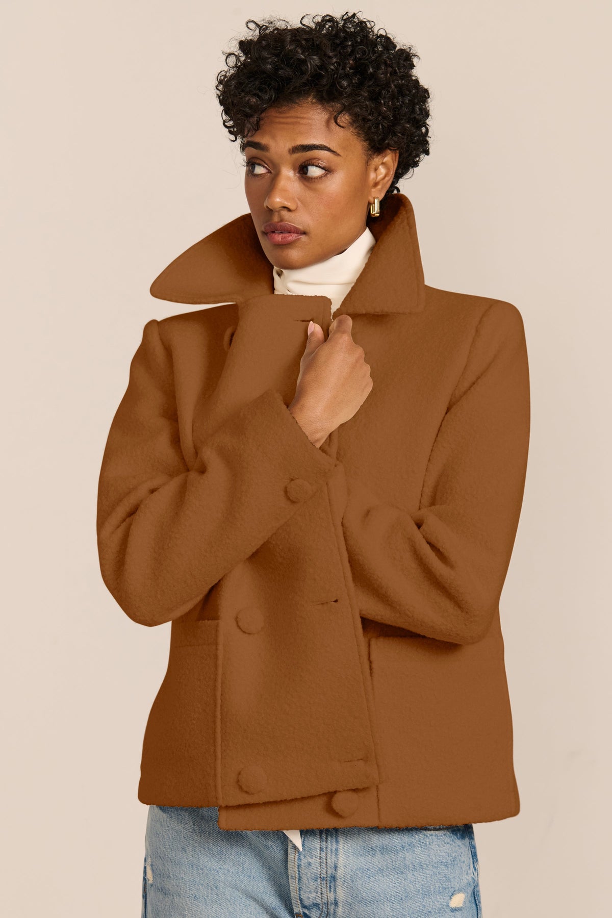 Double-Breasted Bouclé Jacket – Smart Casual, Office Wear