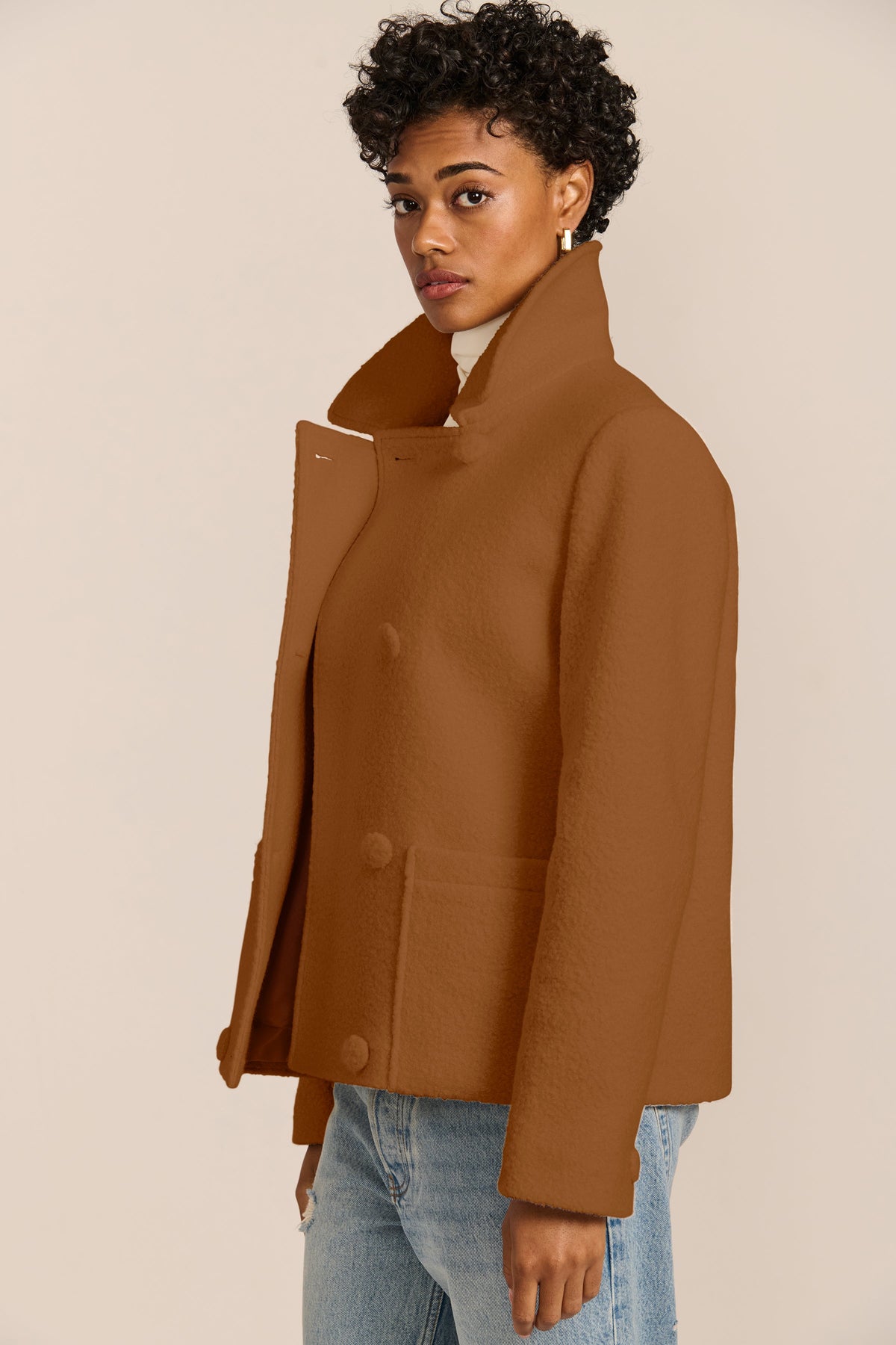 Double-Breasted Bouclé Jacket – Smart Casual, Office Wear