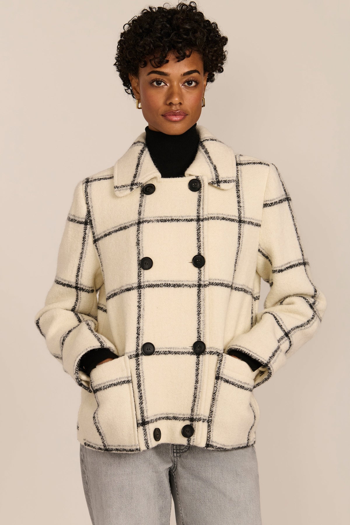 Double-Breasted Bouclé Jacket – Casual Wear, Stylish Layering