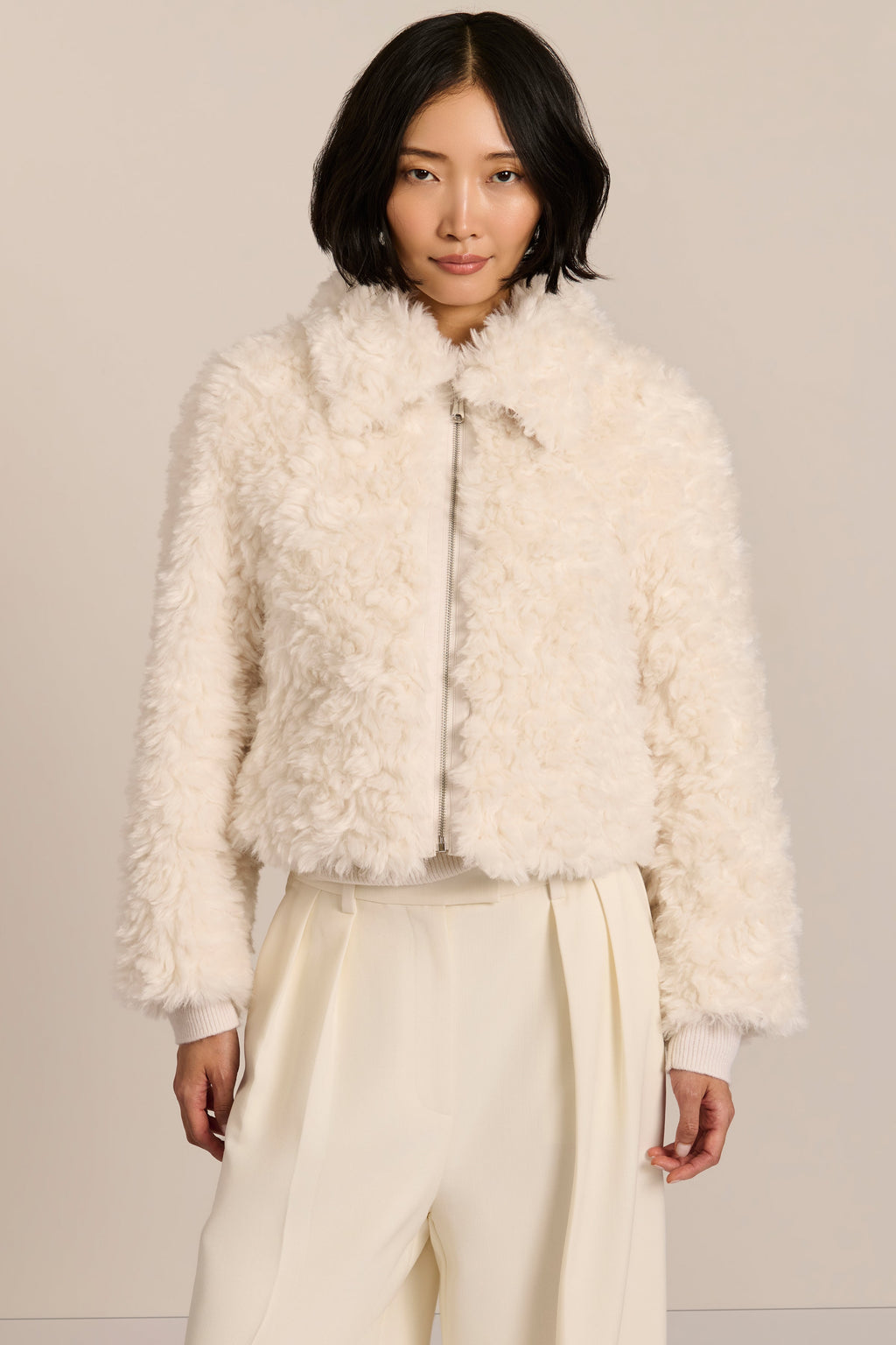 Curly Faux Fur Jacket – Women’s, Cosy, Casual, Everyday Wear, Winter Fashion