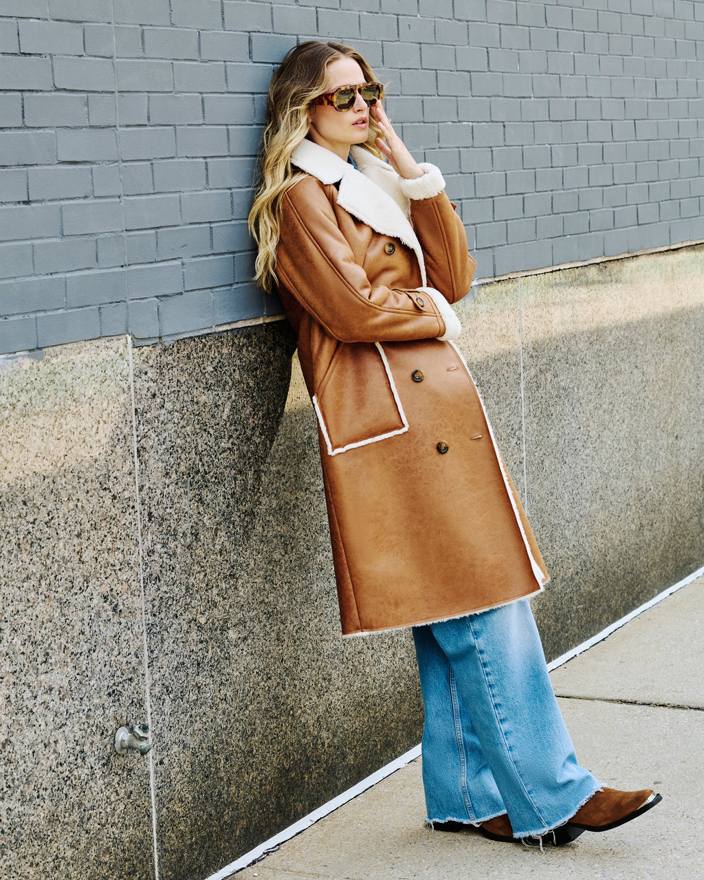 Faux Shearling Coat in Brown – Winter Warmth, Stylish Outerwear