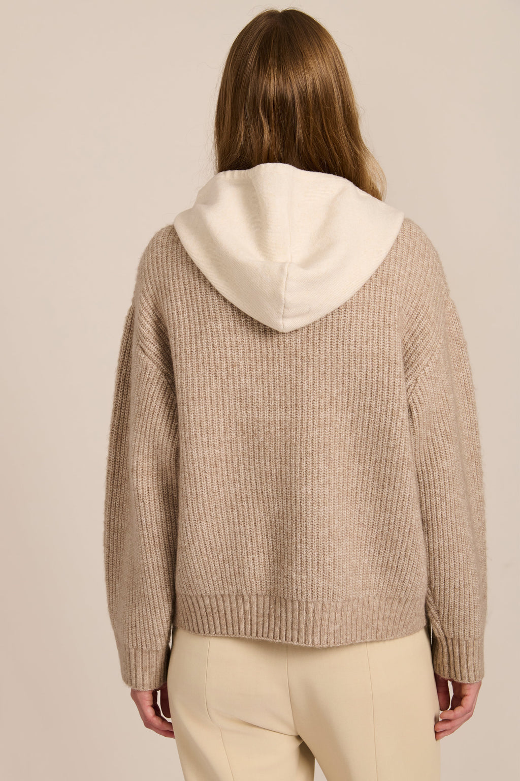 Layered Jumper Hoodie in Beige – Casual Wear, Everyday Comfort