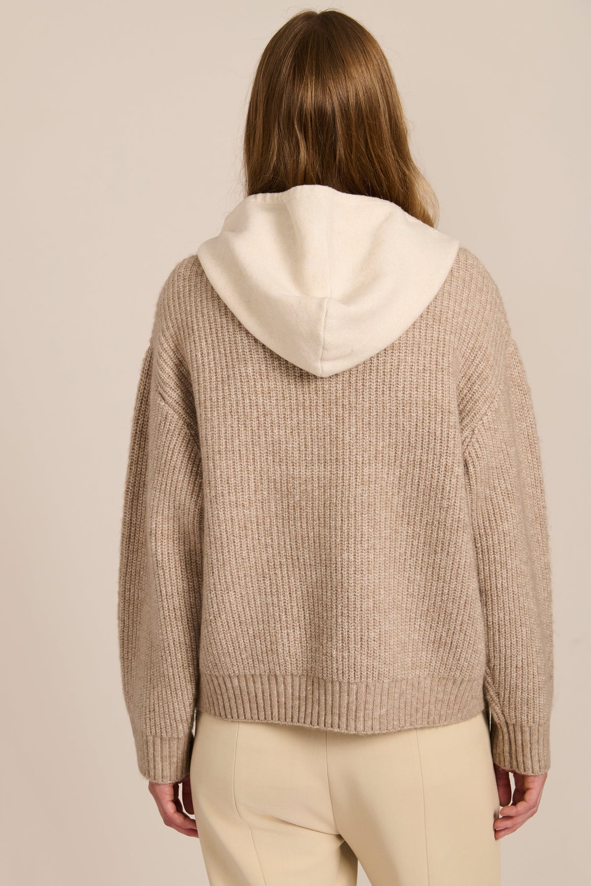 Layered Jumper Hoodie in Beige – Casual Wear, Everyday Comfort
