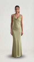 Satin Halter Maxi Dress – Occasion Gown for Weddings & Events