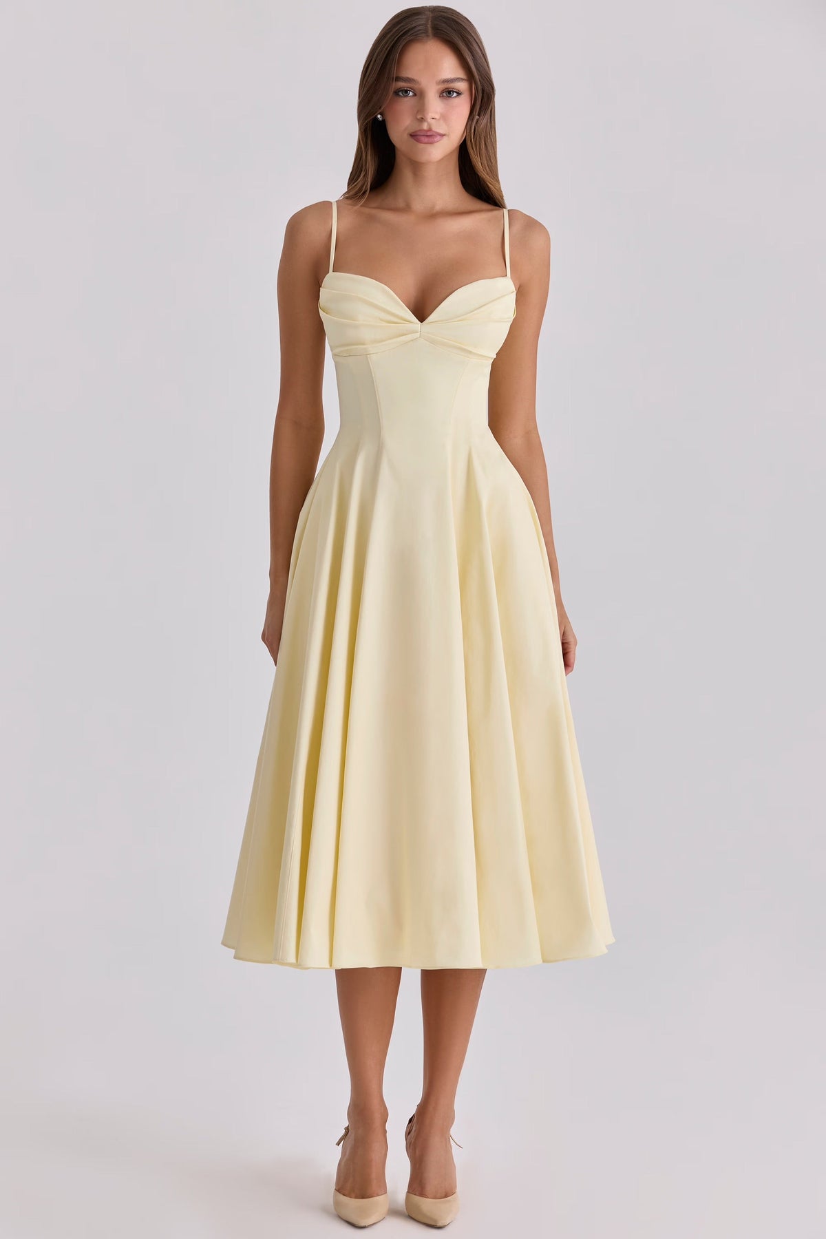 Cotton Midi Dress – Occasion Gown for Weddings & Events